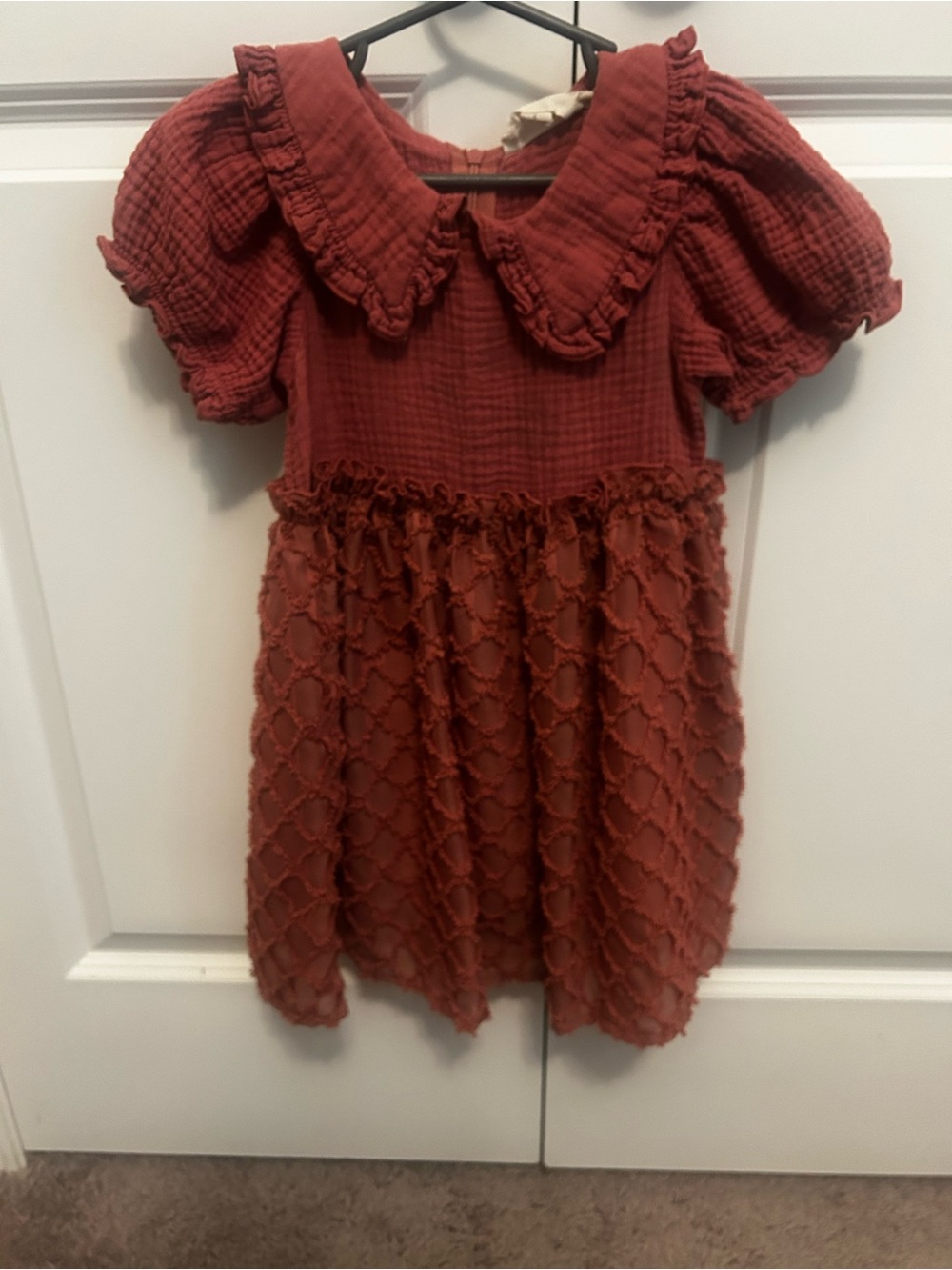 Mabel + Honey Mauve Textured Ruffle Dress